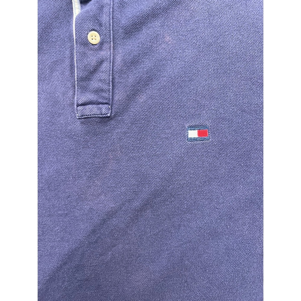 Tommy Hilfiger Polo Shirt Mens Large Navy Blue Cotton Golf Resort Wear Tennis - Picture 7 of 8